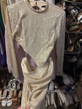Symphony Champagne Sequin Sleeveless Top